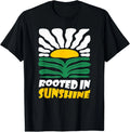 Vintage Boho Rooted in Sunshine Summer Flower Art T-Shirt