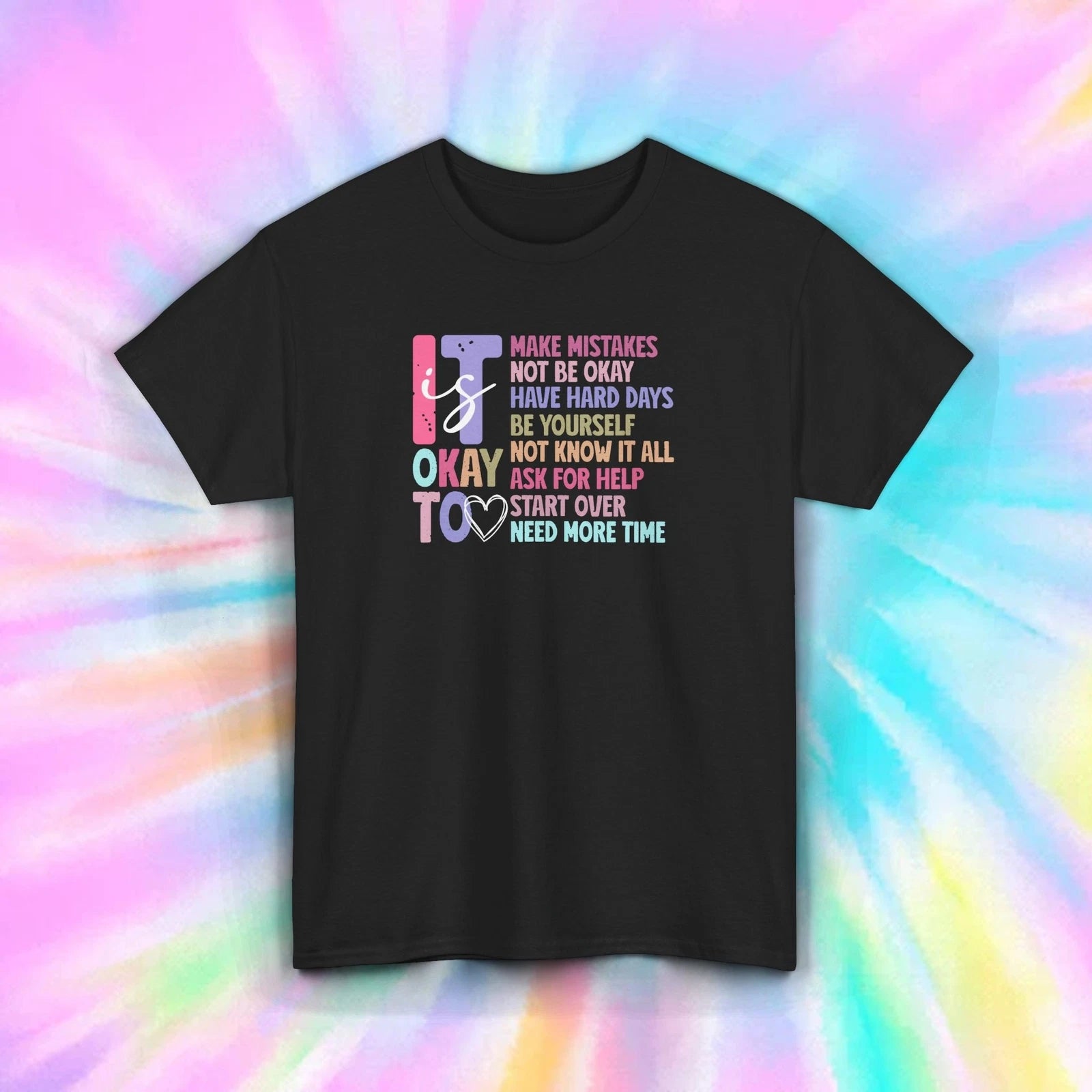 It's Okay T-Shirt Mental Health Positive Message Graphic Gift S-5XL