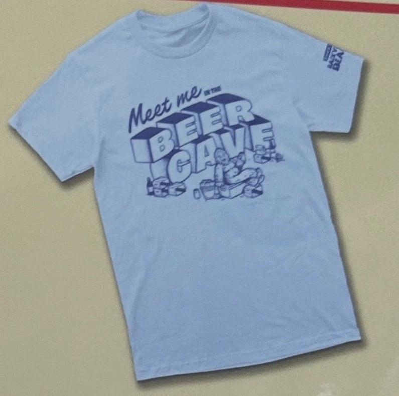 Sheetz Meet Me At The BEER CAVE Graphic T-Shirt Employee Blue Men’s Size XL