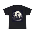 Unisex Adult T Shirt Designer Black White Vintage Swan Minimalist Art