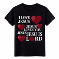ILove Jesus Christian T-Shirt,Inspirational Faith Graphic Tee Gift for Believers