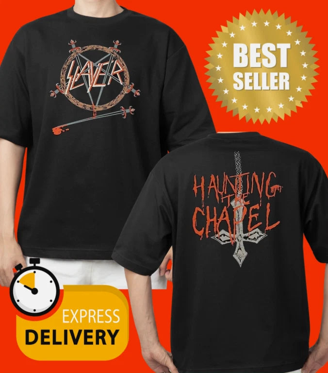 Slayer Haunting The Chapel T-Shirt Black Two Sides