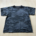 Y2K Gray Camo Shirt Mens Large Tagless Crew Cotton Poly Allover Tee T-Shirt