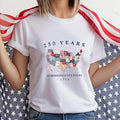 Vintage America Map 250 Years Tee, Independence Day Celebrate 4th of July Gift