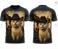 Cowboy Cat T-Shirt, 3D Graphic Meme Tee, Trippy Western Cat Shirt