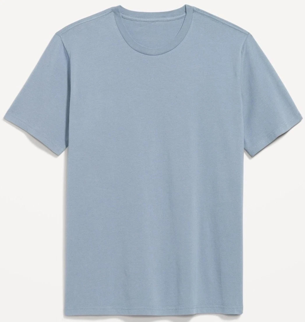 Old Navy Shirt Mens Medium Blue Soft-Washed Crewneck Solid Tee Tagless Cotton M