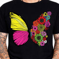 Butterfly Floral Wildflower Boho Nature Garden Sunflower Rose Graphic T-Shirt .