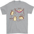 Funny Hedgehog Eat Sleep Repeat Lover Mens T-Shirt 100% Cotton