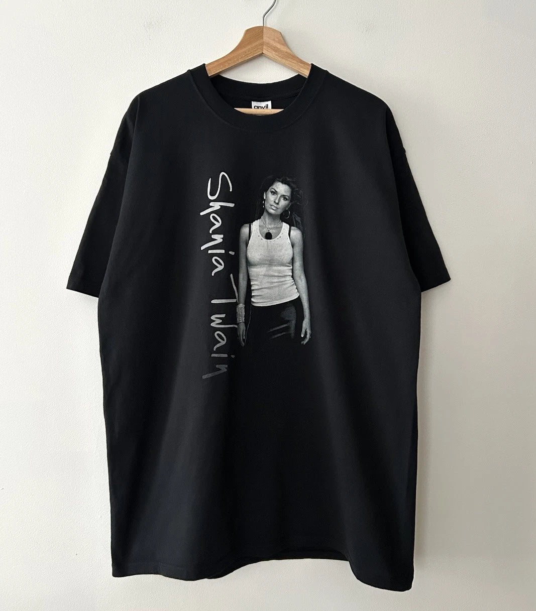 Vintage Shania Twain Tour Y2K Country Rock Pop T Shirt Black Mens Size XL