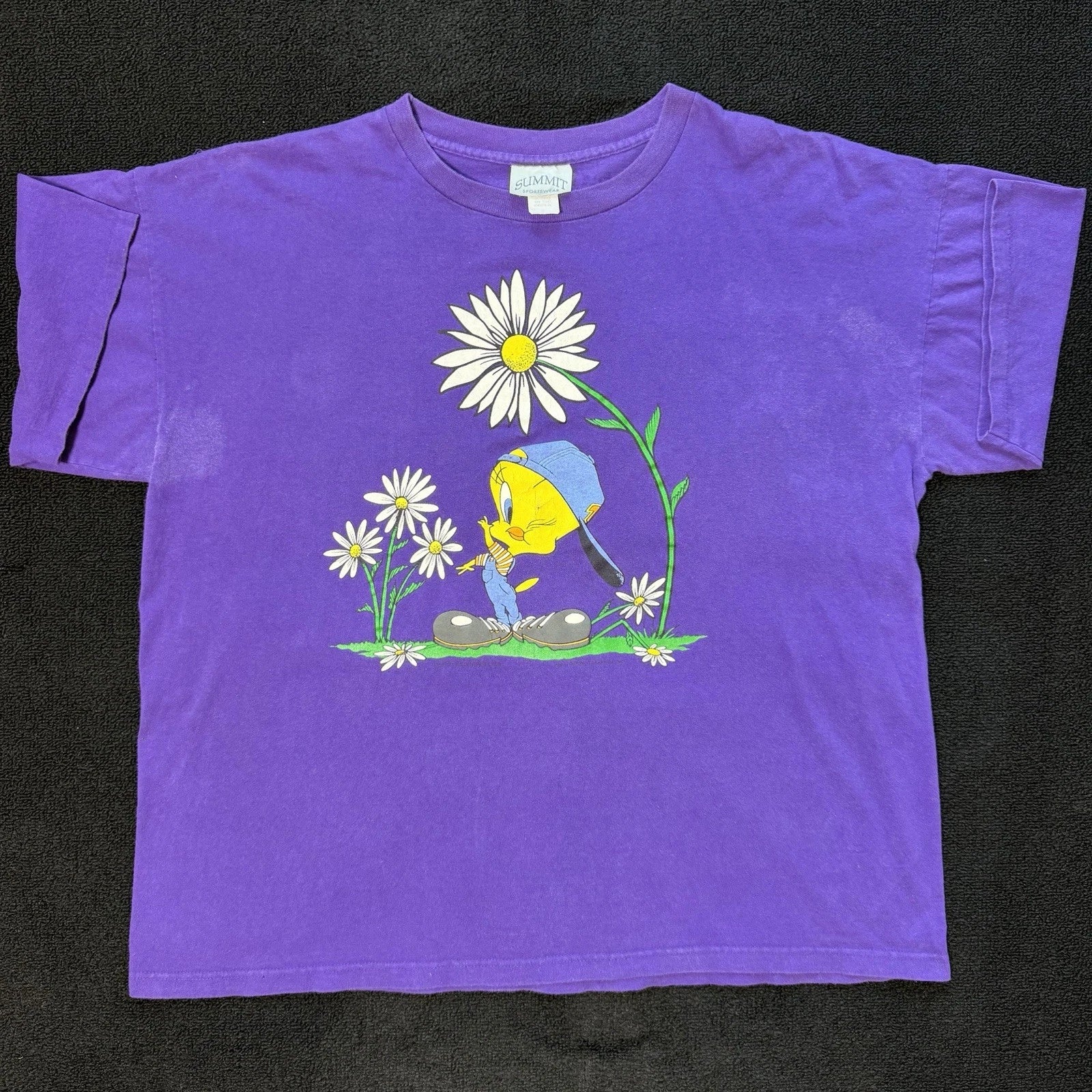 Vintage 1995 Tweety Bird Daisy Flowers T-Shirt 2X Looney Tunes Nostalgic Y2K