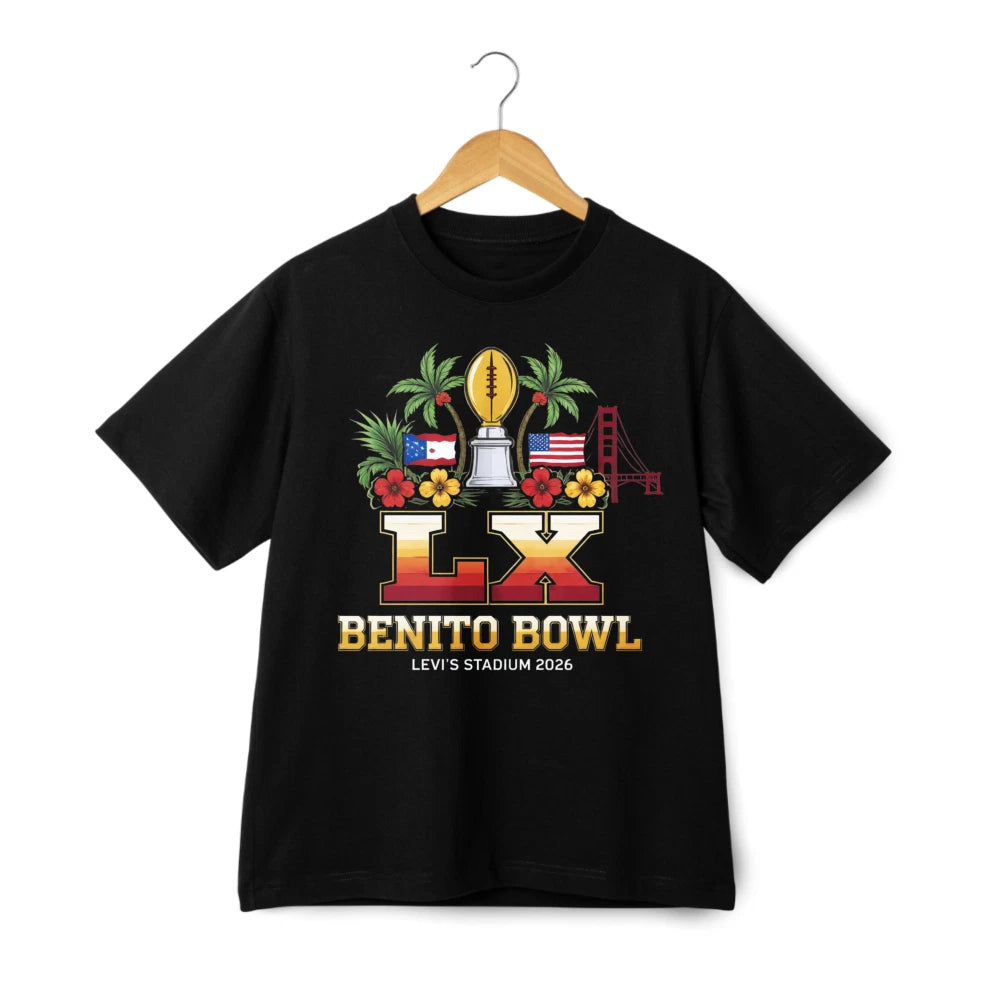 Benito Bowl LX Graphic T-Shirt Team Benito Fan Half Time Concert Tee Unisex