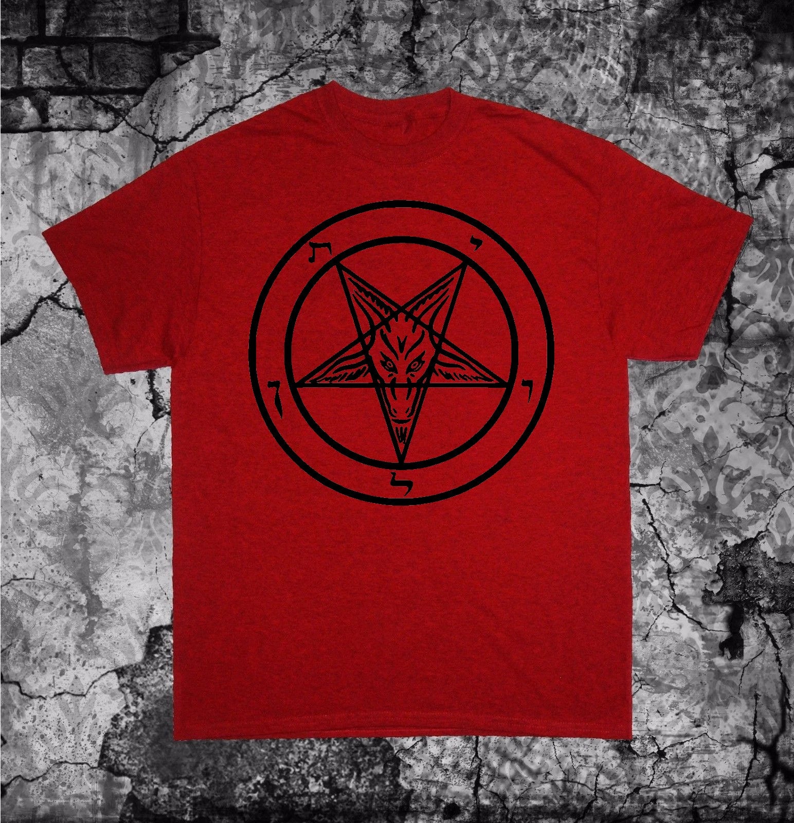 Pentagram Shirt Occult Gothic Satan Baphomet Satanic Goat of Mendes seal lucifer