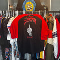 The Shrine Bless Off Raglan 3/4 Sleeve Shirt Large Black Red Hardcore Punk Tee