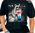 4th of July Raccoon Drinking Patriotic Slushie Shirt, Funny American Meme Tee