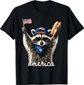USA America Raccoon Hot Dog 1776-2026 4th of July 250 Years T-Shirt