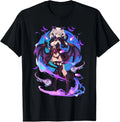 Anime Demon Girl Japanese Aesthetic Waifu Kawaii Otaku Art T-Shirt