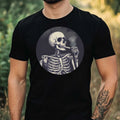 Mens Skeleton Smoked Motif Cotton T-Shirt Size XS to 5XL