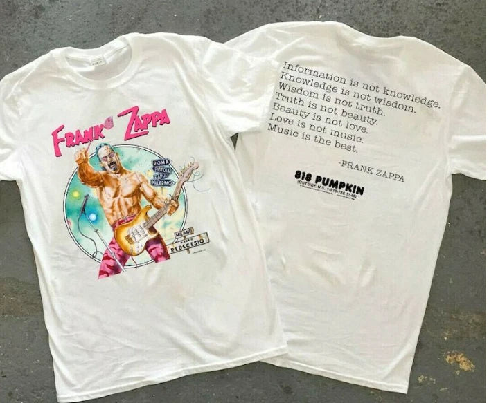 1988 Frank Zappa Pumpkin T-shirt, Vintage 80s Frank Zappa Style Graphic Shirt