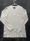 Southpole Y2k Shirt Mens XL White Waffle Knit V Neck Military Thermal Warm Wear