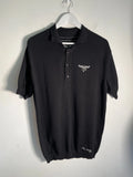 Lou Molloy Gentleman Tattooist polo shirt S VGC knit collar top black Y2K 90s