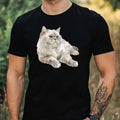 Mens Watercolour Funny Cat Print Cotton T-Shirt Size XS to 5XL