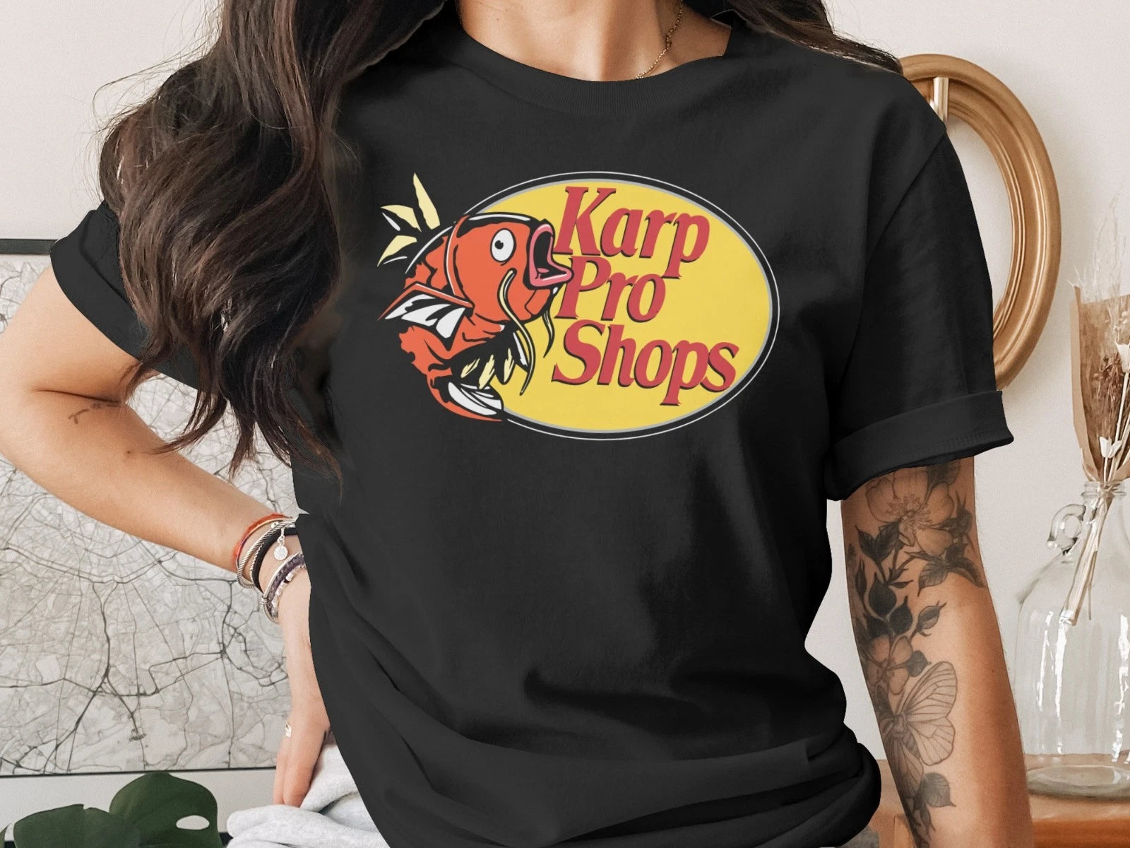 Karp Pro Shops Funny Fishing Parody T-Shirt Anime Inspired Gamer Tee Pokemon Fan