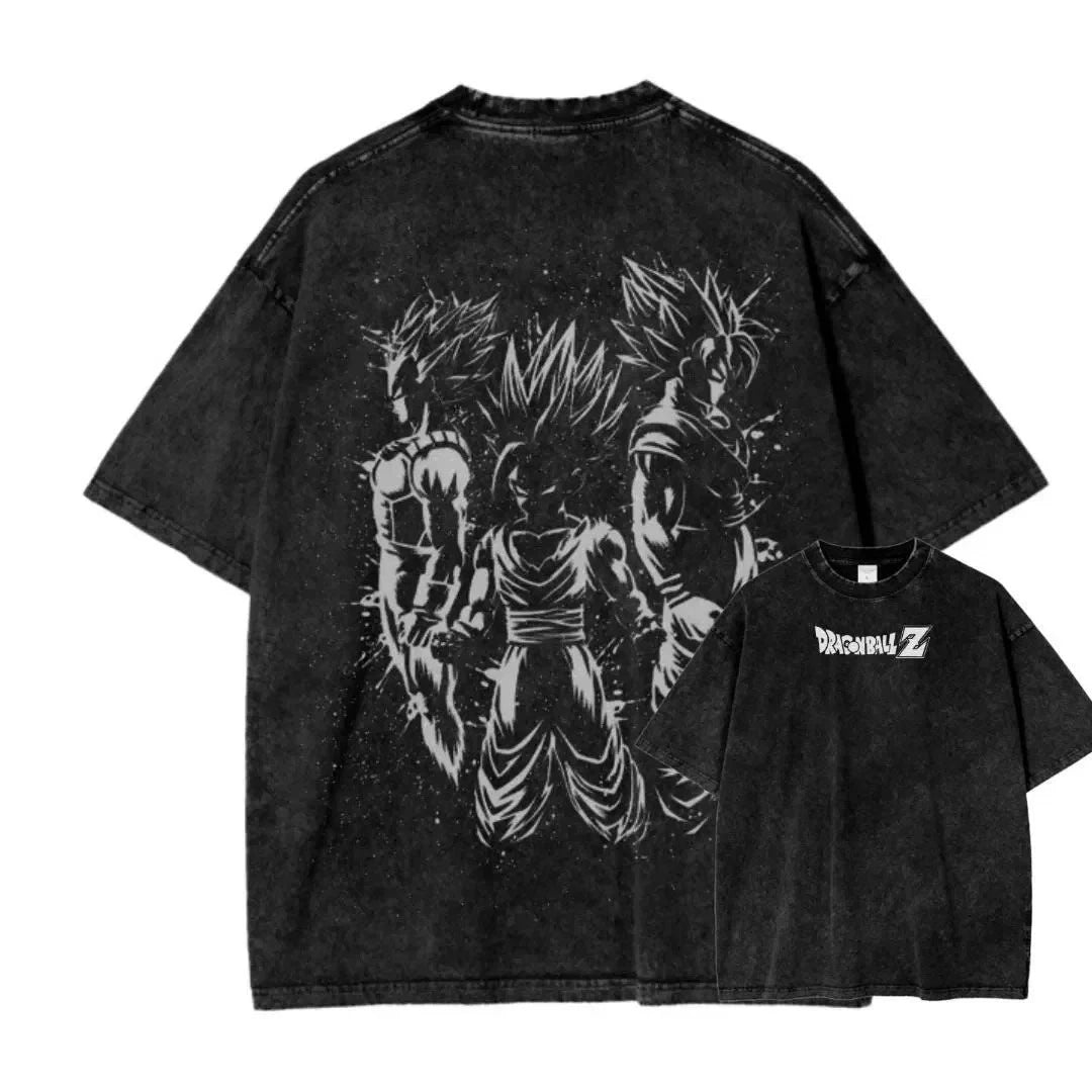 Dragon Ball Z Vintage Washed Cosplay T-Shirt Unisex Fan-Made Anime Harajuku Tee