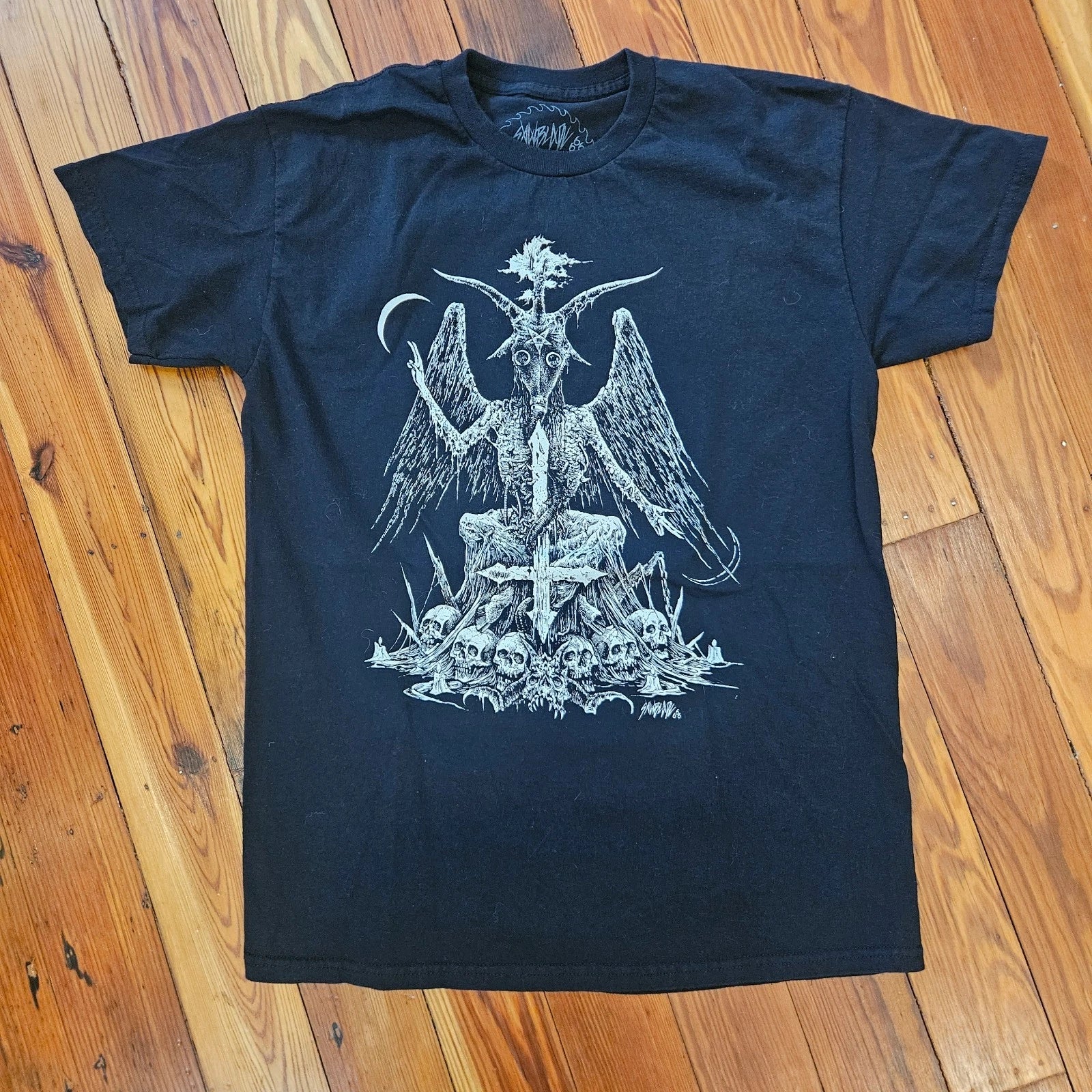 Baphomet Sawblade 666 Shirt Size Medium Occult Goth Devil