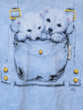 The Mountain Mens T-shirt Blue Polar Bear Cubs In A Pocket Vintage XL #4593