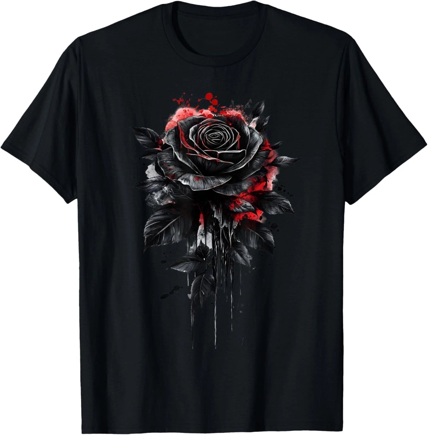 Black Rose Flower Botanist Garden Flower Rose T-Shirt
