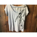 LOGG T-shirt Size M Gray Short Sleeve Feather Native American Tribal Boho