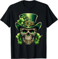 Sugar Skull St Patrick Day of the Dead Lucky Shamrock T-Shirt