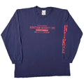 Nike Y2K Tag Swoosh Long Sleeve Large XL Navy Faded Worn SPELLOUT  Print T-shirt