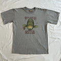Vintage 90s Woolrich Gray Catch & Release Graphic Tee T Shirt Mens Size L Y2K
