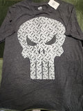 New! Marvel Punisher T-Shirt Charcoal Diamond Plate Skull Mens 2XLT Mad Engine