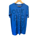 Mens Tonal Graphic Print T-Shirt Medium Blue Short Sleeve Crew Neck Streetwear