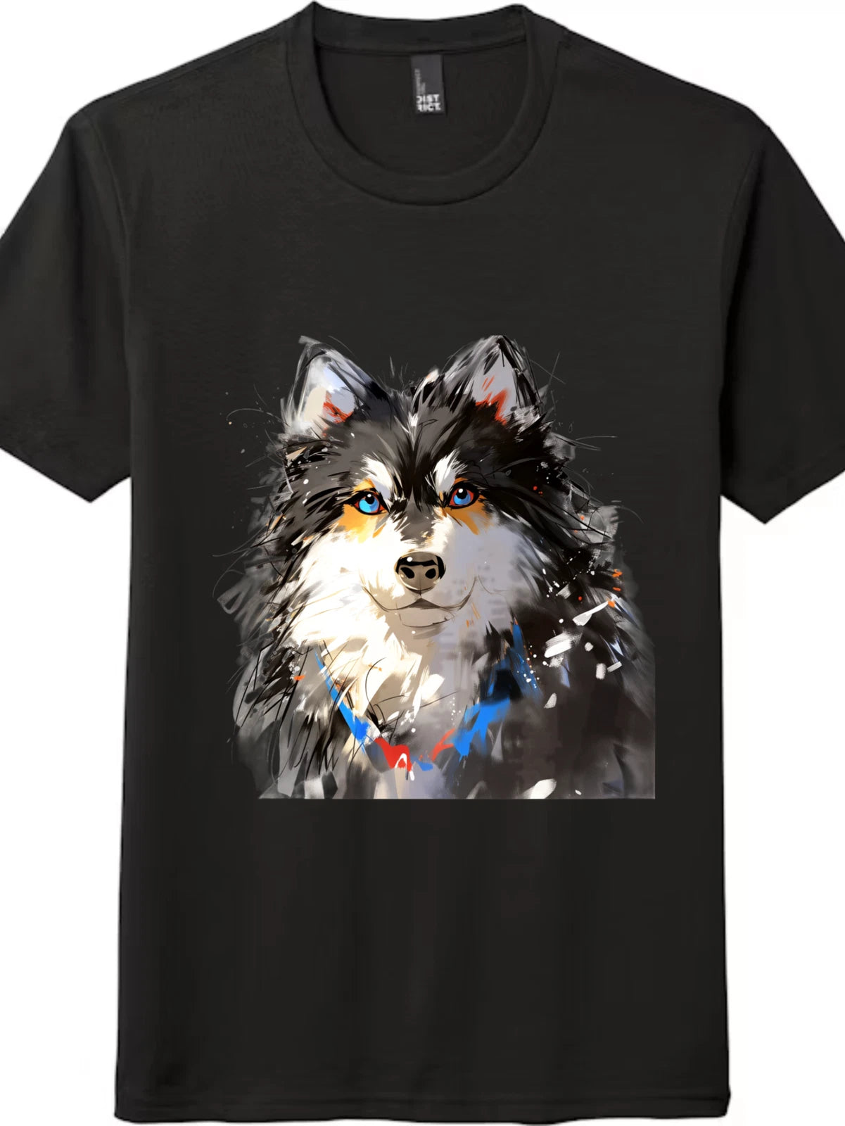 Artistic Husky Dog T-Shirt - Colorful Alaskan Malamute Unisex Tee