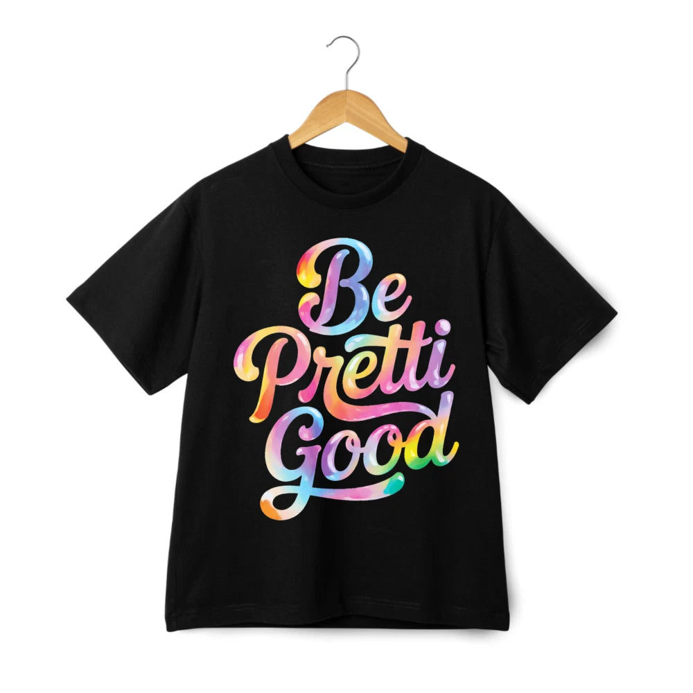 Be Pretti Good Rainbow Script Graphic T-Shirt Justice For Pretti Anti-ICE Tee