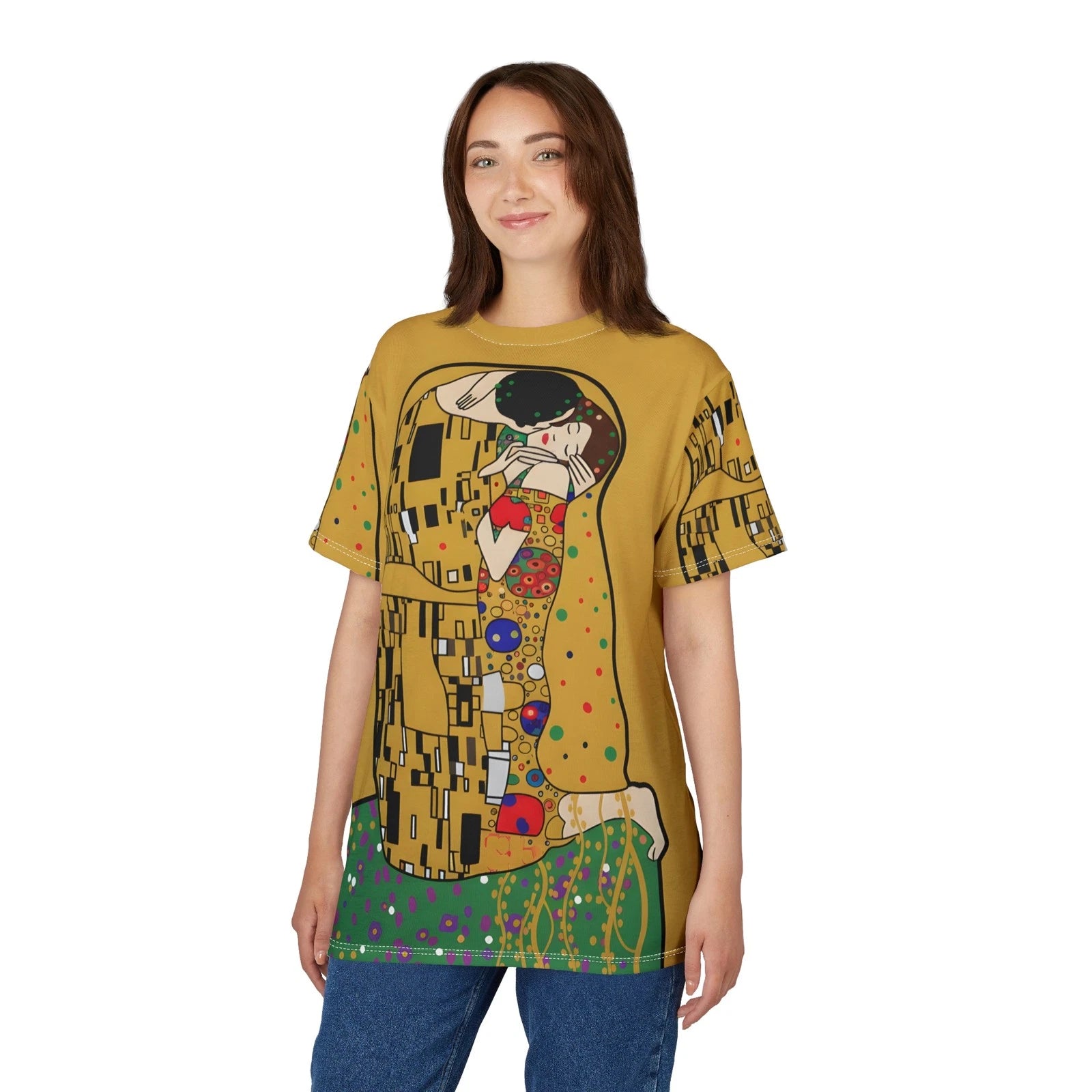 Gustav Klimt The Kiss Minimalist Design Graphic Iconic Unisex Tee T-Shirt Top
