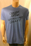 Miller Y2K T Shirt  Mens Sizes  Heather Light Blue Genuine Draft  Beer Drinking