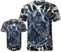 Tie Dye T-Shirt Grim Reaper w/ Dragon Wings Scythe Hourglass Glow inDark by Wild