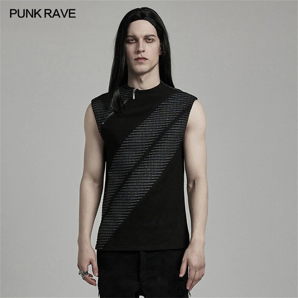 PUNK RAVE Men Gothic Cyberpunk Punk Rock Tops T-Shirts Sleeveless Tank Vest