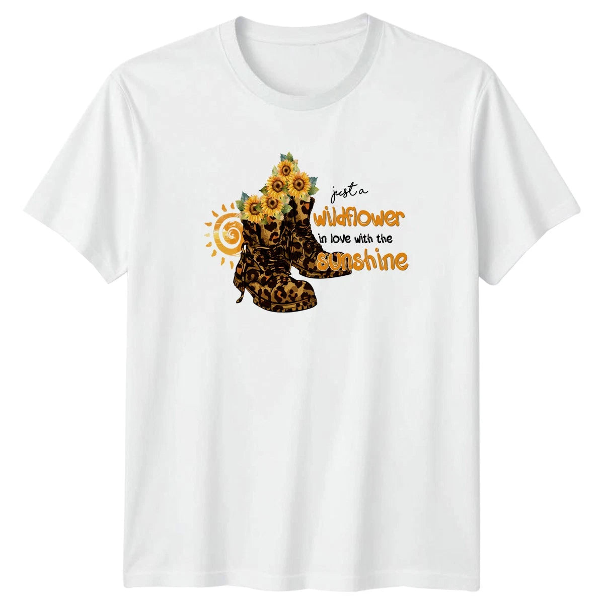 Just A Wildflower In Love With The Womens T-Shirt Boho Floral Lifestyle
