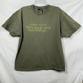 Vtg Top Heavy Y2K Novelty T-Shirt Cowboy Rule #1 Don't Squat with your Spurs on