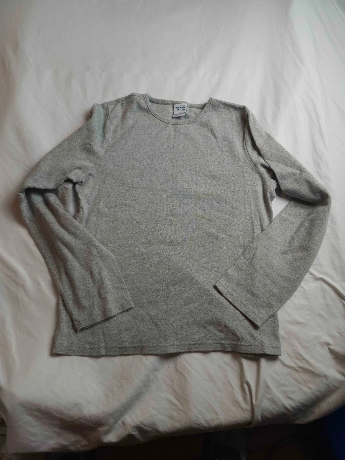 Old Navy T-Shirt Mens L Gray Long Sleeve Minimalist Quiet Luxury Urban Normcore