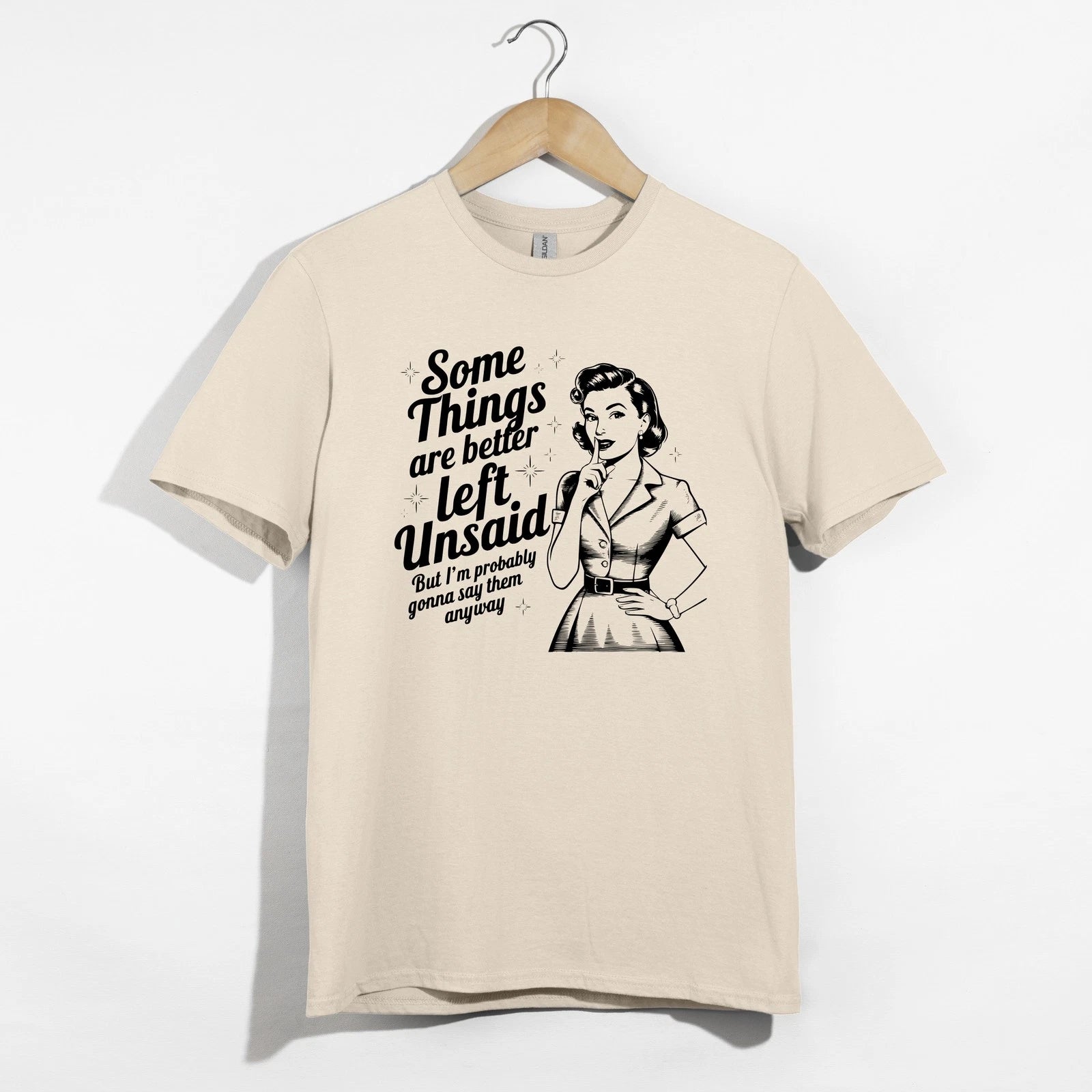 Retro Secret Shirt, Funny Vintage Woman Tee, Sarcastic Left Unsaid T-Shirt