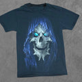 Vintage Y2K Grunge Grim Reaper Goth Skull Shirt Small