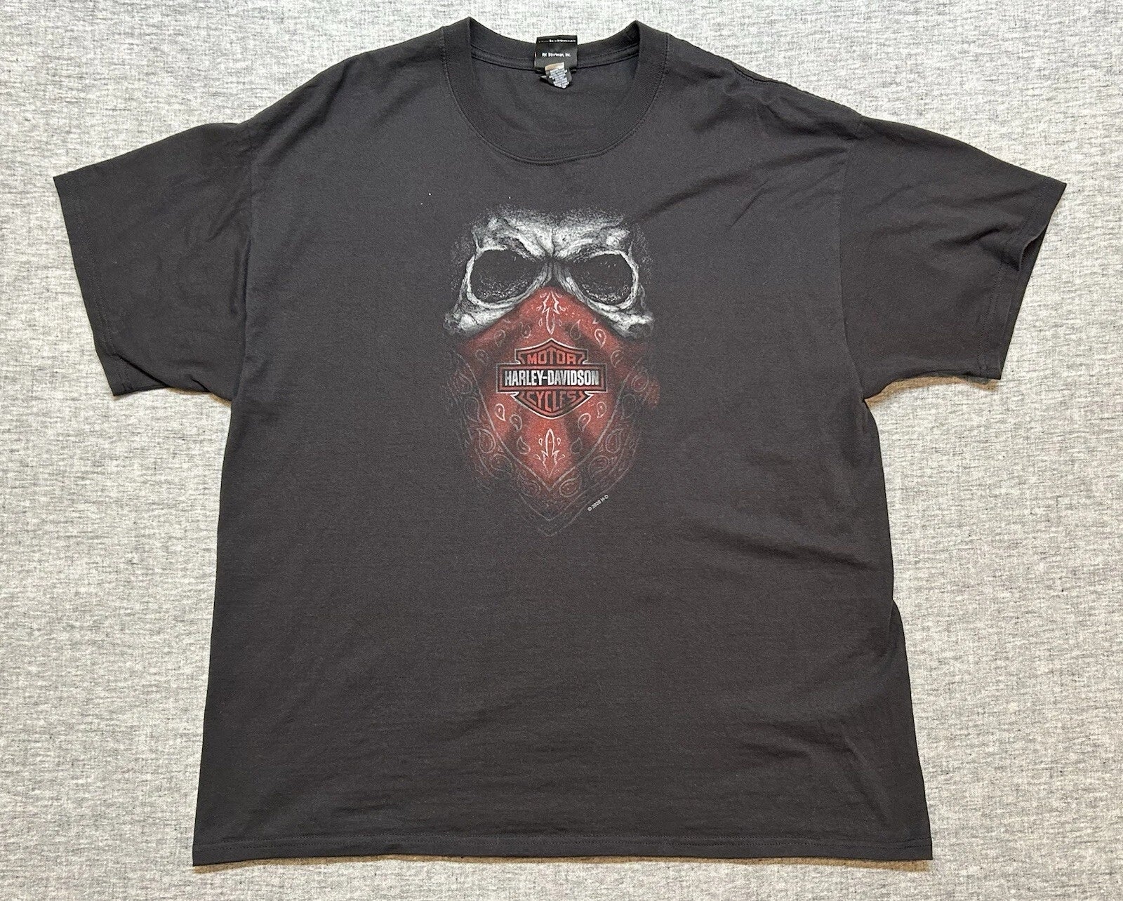 Harley Davidson Shirt Mens Extra Large Black Red Rock Las Vegas Bandit Skull