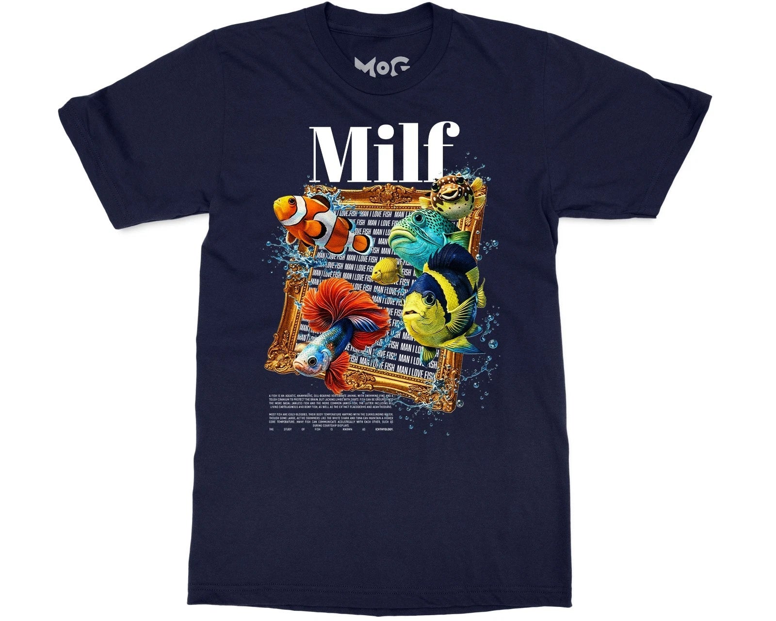 Funny Man I Love Fish T-Shirt Ocean Meme Fishing Tee Aquarium Sea Creature