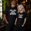 Retired Goth Retro T-Shirt Skater Biker  Punk Y2K Black Size Medium Boho